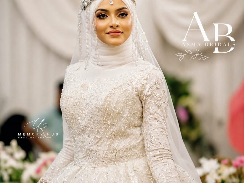 Bride in full bridal gown