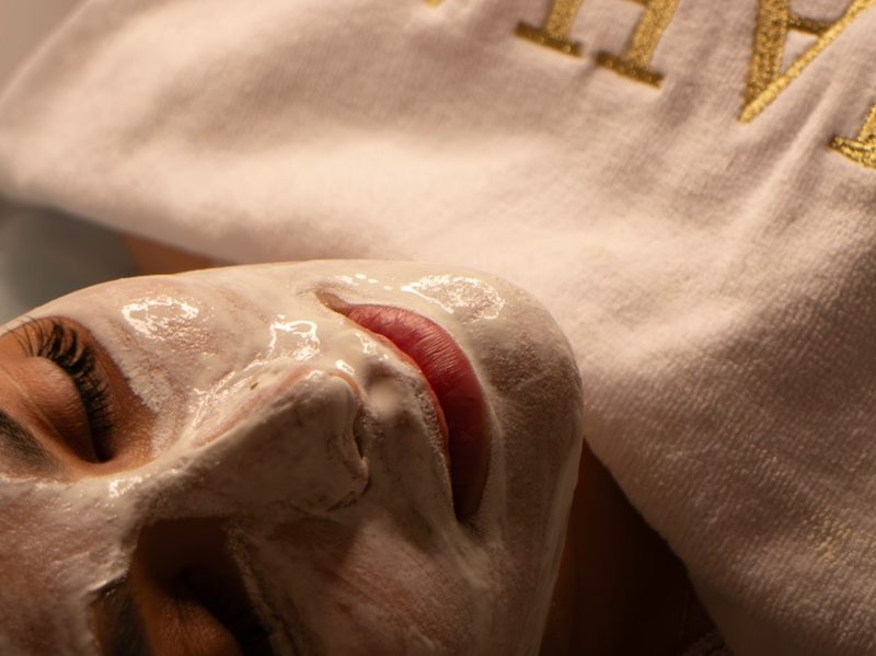 Facial treatment in progress